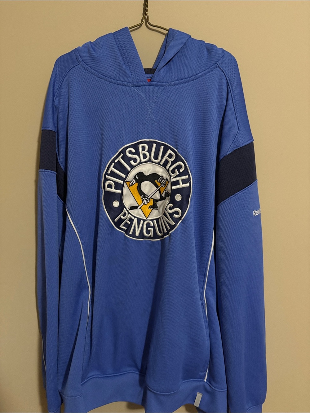 Reebok Blue Pittsburgh Penguins Hoodie with Navy Accents